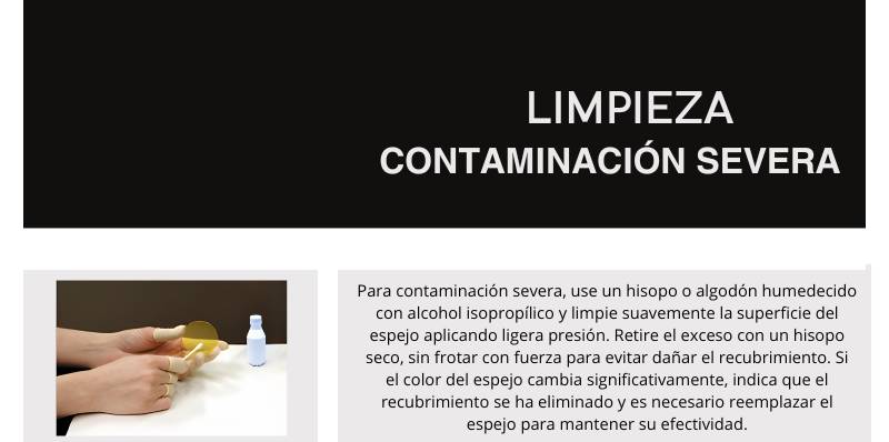 Limpieza severa Espejo Molibdeno CO2